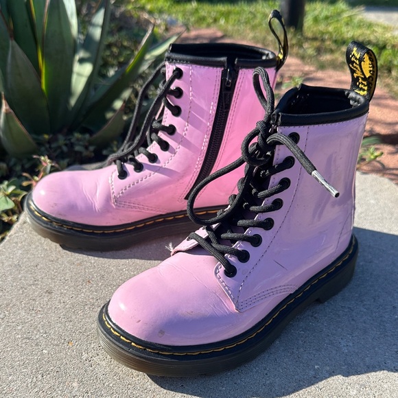 Dr. Martens Light Pink Combat Boots - Picture 2 of 5
